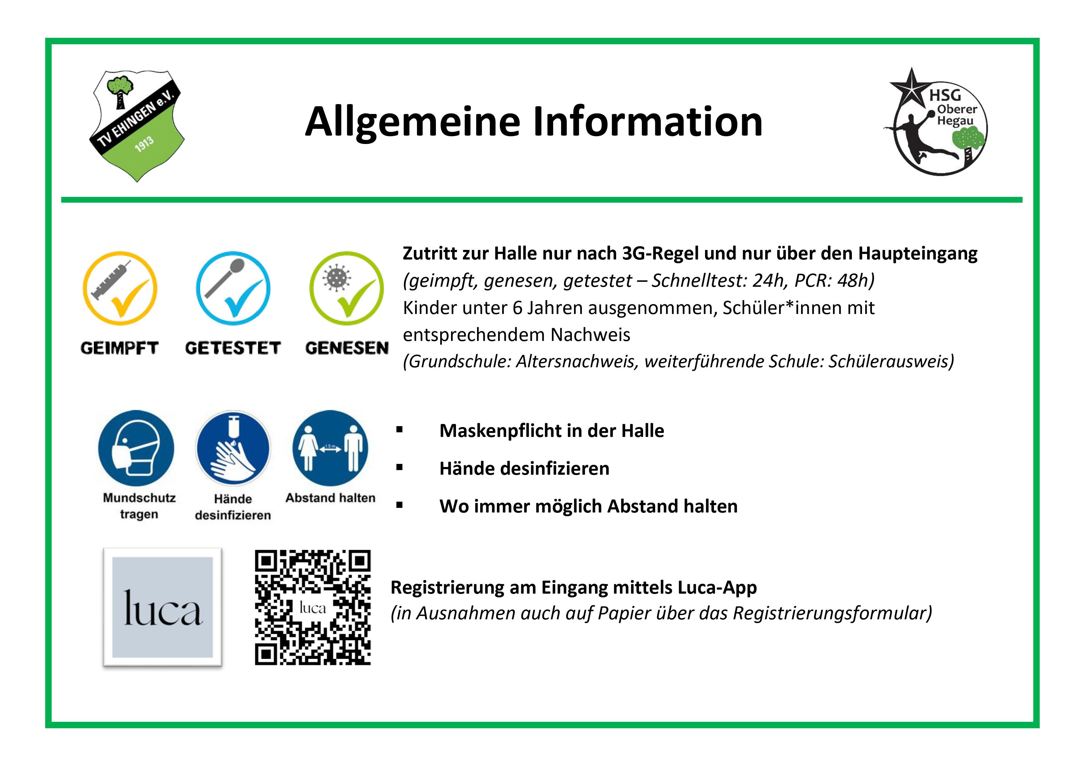 Allgemeine Infos Covid